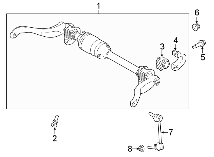 Diagram Rear suspension. Stabilizer bar & components. for your 2023 Land Rover Defender 110 2.0L Ingenium A/T S Sport Utility 