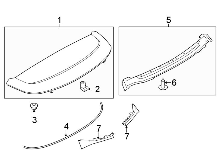 Diagram Lift gate. Spoiler. for your 2020 Land Rover Range Rover 3.0L 6 cylinder MILD HYBRID EV-GAS (MHEV) A/T AWD HSE Sport Utility 