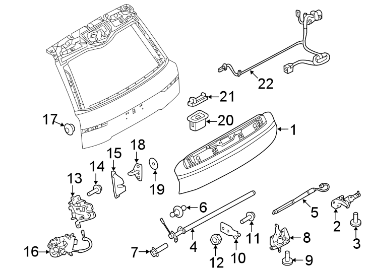 Diagram Gate & hardware. for your Land Rover Defender 90  
