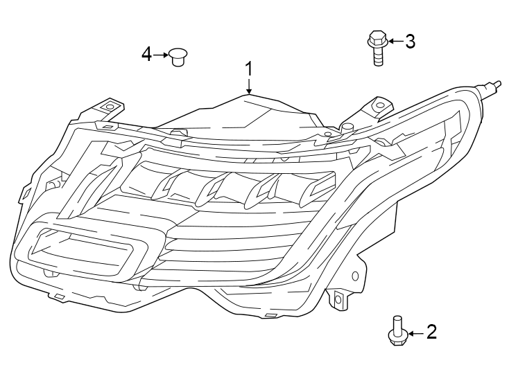 Diagram Front lamps. Headlamp components. for your 2018 Land Rover Range Rover  Supercharged Sport Utility 