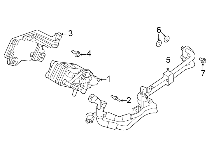 Diagram TRANS oil cooler. for your 2022 Land Rover Range Rover 3.0L Ingenium 6 cylinder MILD HYBRID EV-GAS (MHEV) A/T Base Sport Utility 