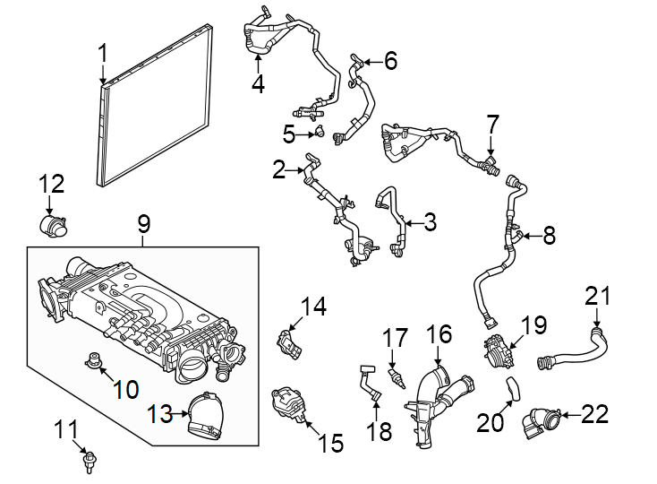 Diagram Intercooler. for your 2019 Land Rover Range Rover Sport   