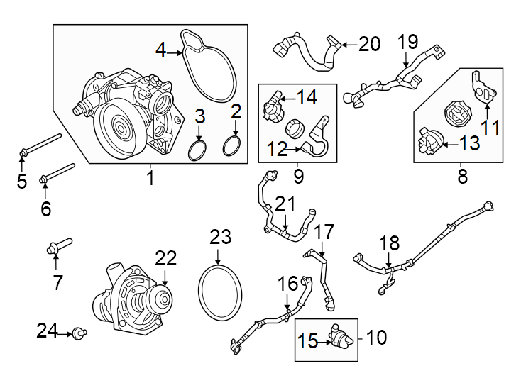 Diagram Water pump. for your 2015 Land Rover LR2   