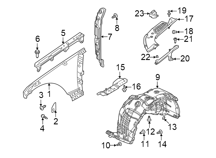 Diagram Fender & components. for your 2016 Land Rover LR4  HSE Sport Utility 