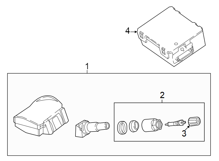 Diagram Tire pressure monitor components. for your Land Rover Range Rover  