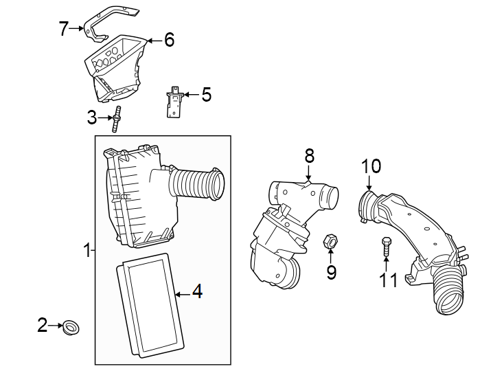 Diagram Air intake. for your Land Rover