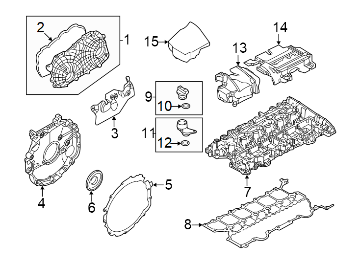 Diagram Valve & timing covers. for your 2023 Land Rover Defender 90  Base Sport Utility 