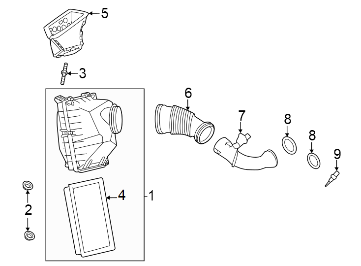 Diagram Air intake. for your Land Rover