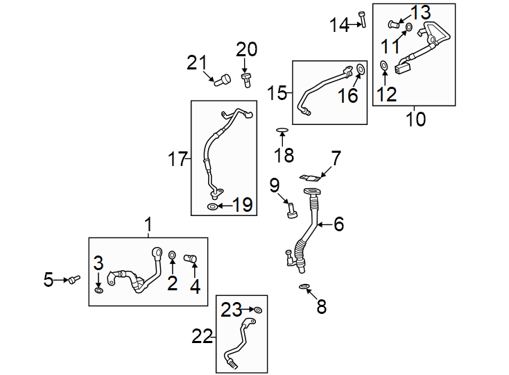 Diagram Hoses & pipes. for your 2023 Land Rover Range Rover Velar   