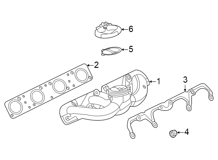 Diagram Exhaust system. Manifold. for your 2022 Land Rover Range Rover Evoque  R-Dynamic S Sport Utility 