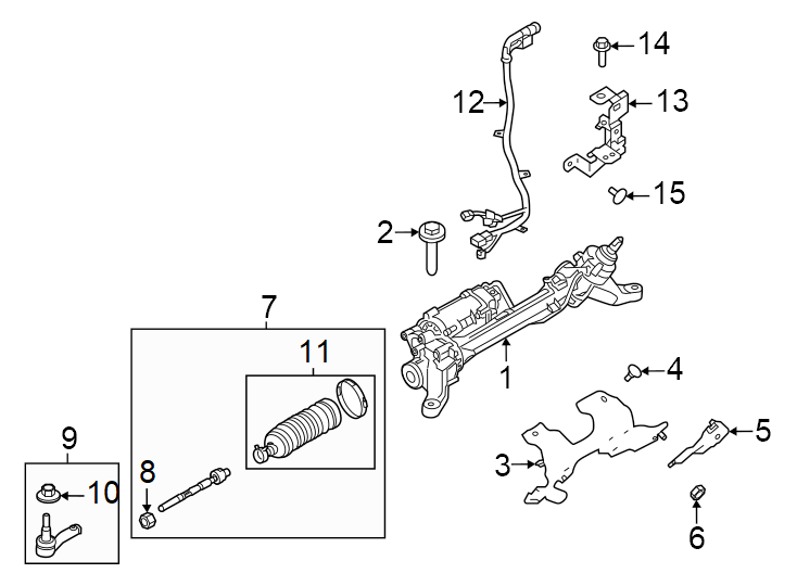 Diagram Steering gear & linkage. for your 2022 Land Rover Range Rover  SE Sport Utility 