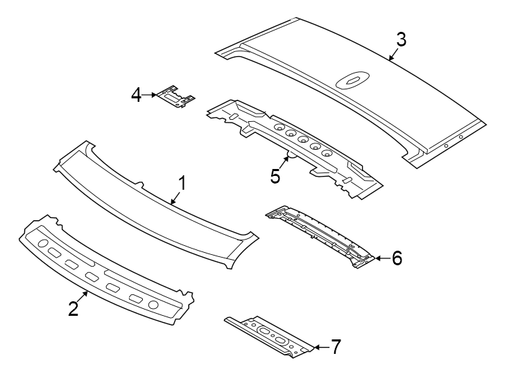 Diagram Roof & components. for your 2022 Land Rover Range Rover 4.4L V8 A/T Autobiography Sport Utility 