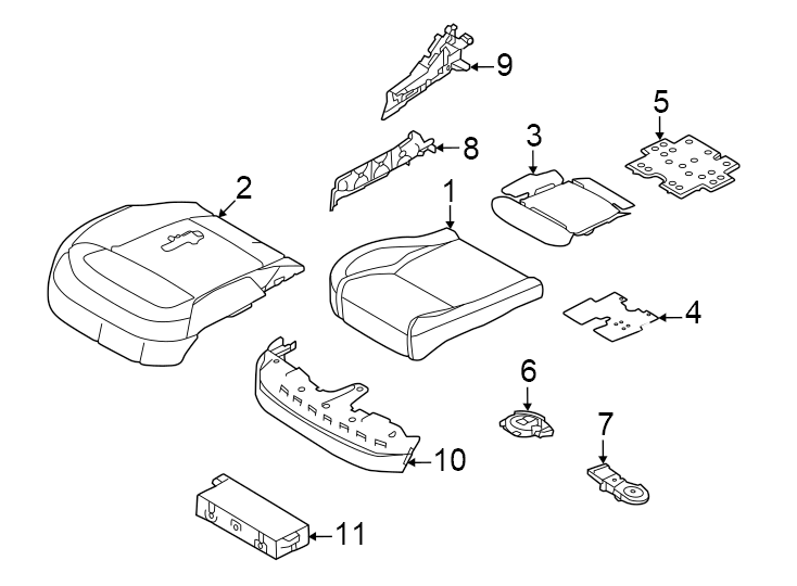 Diagram Seats & tracks. Driver seat components. for your 2023 Land Rover Range Rover 3.0L 6 cylinder MILD HYBRID EV-GAS (MHEV) A/T SE Sport Utility 