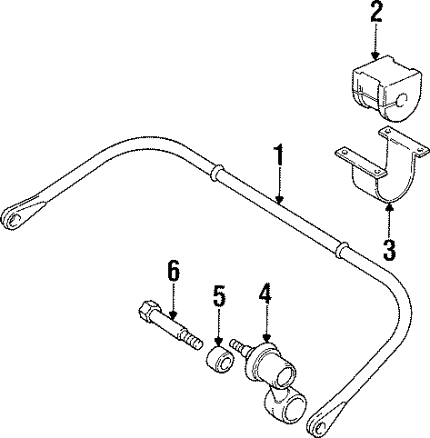 Diagram REAR SUSPENSION. STABILIZER BAR & COMPONENTS. for your 1997 Land Rover Defender 90   