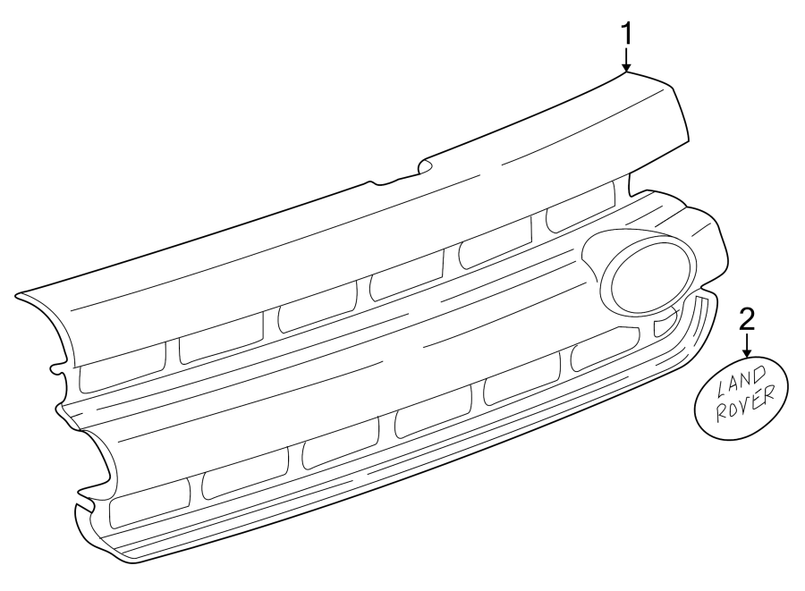 Diagram GRILLE & COMPONENTS. for your Land Rover