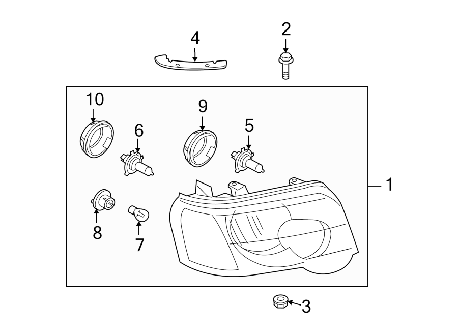 Diagram FRONT LAMPS. HEADLAMP COMPONENTS. for your 2018 Land Rover Range Rover  Supercharged Sport Utility 