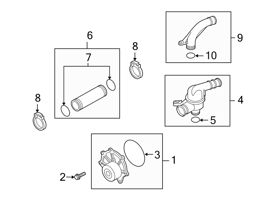 Diagram WATER PUMP. for your 2022 Land Rover Range Rover  SV Autobiography Dynamic Sport Utility 