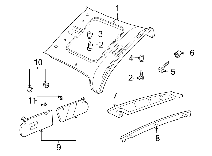 Diagram ROOF. INTERIOR TRIM. for your 2004 Land Rover Freelander   