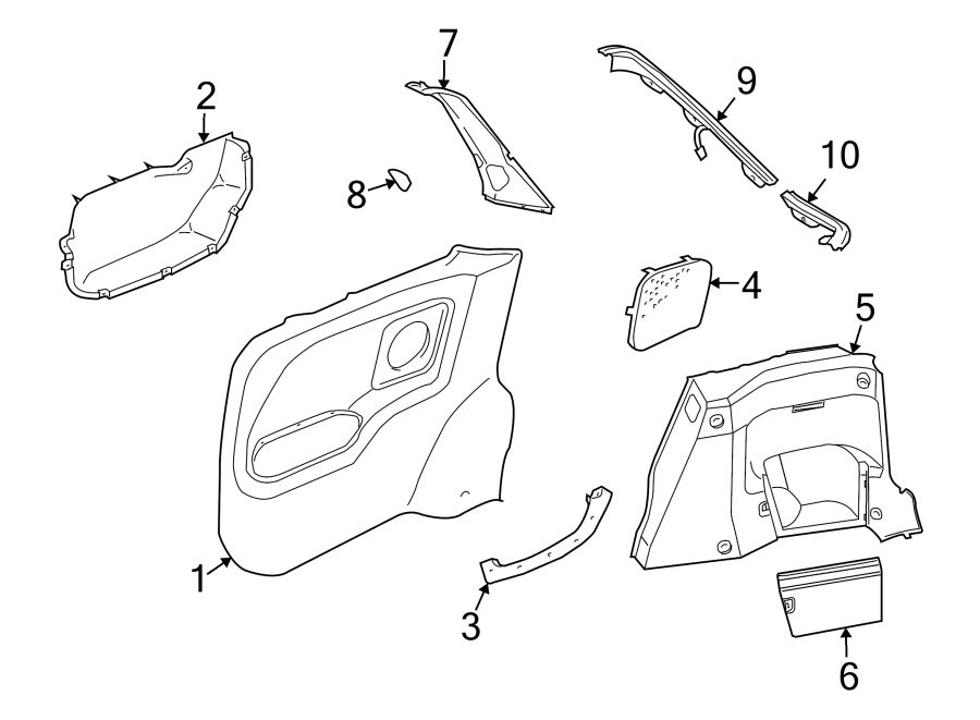 Full size assembly image of QUARTER PANEL. INTERIOR TRIM. (1/1)