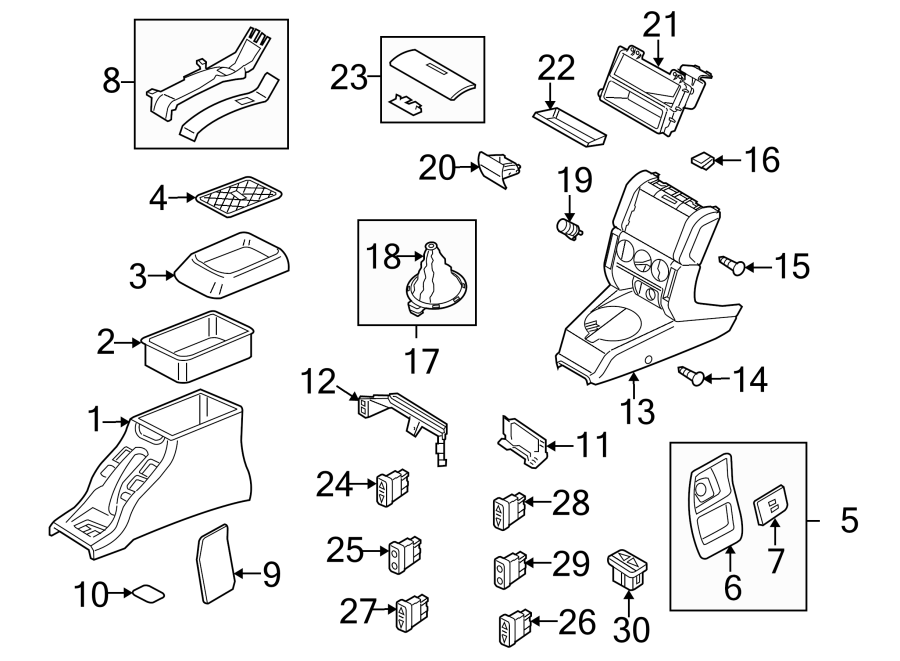 Diagram CENTER CONSOLE. for your 2018 Land Rover Range Rover   
