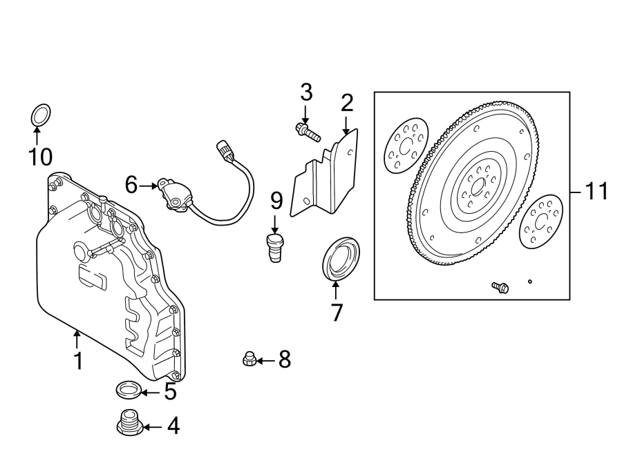 Diagram TRANSMISSION COMPONENTS. for your 2024 Land Rover Range Rover Velar   