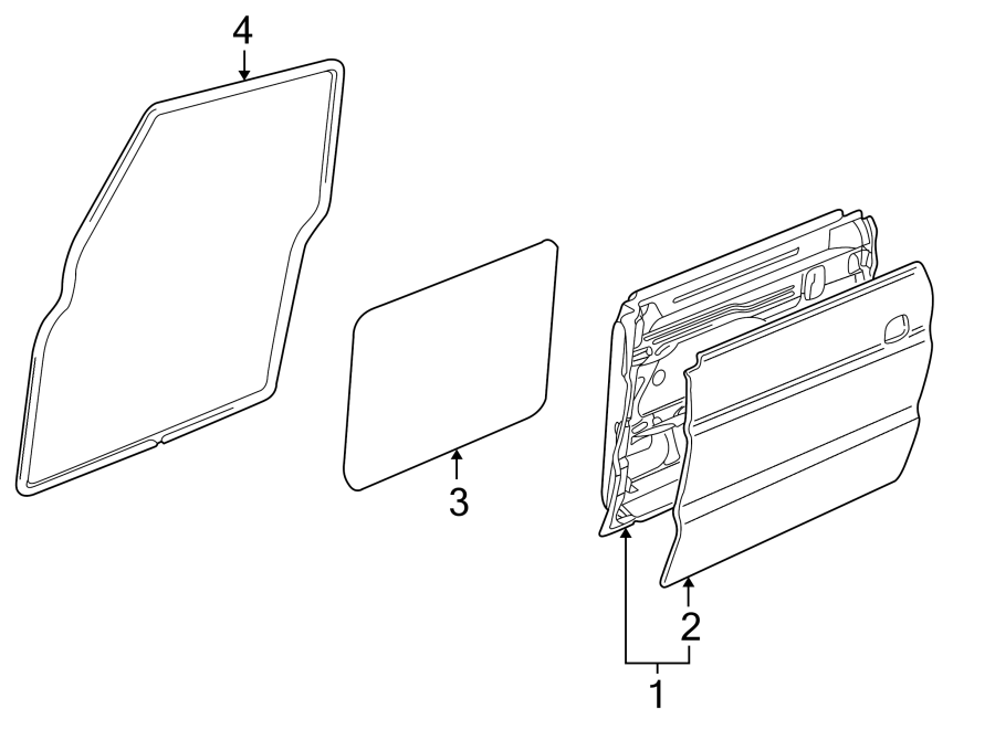 Diagram FRONT DOOR. DOOR & COMPONENTS. for your 2019 Land Rover Range Rover Evoque  HSE Sport Utility 