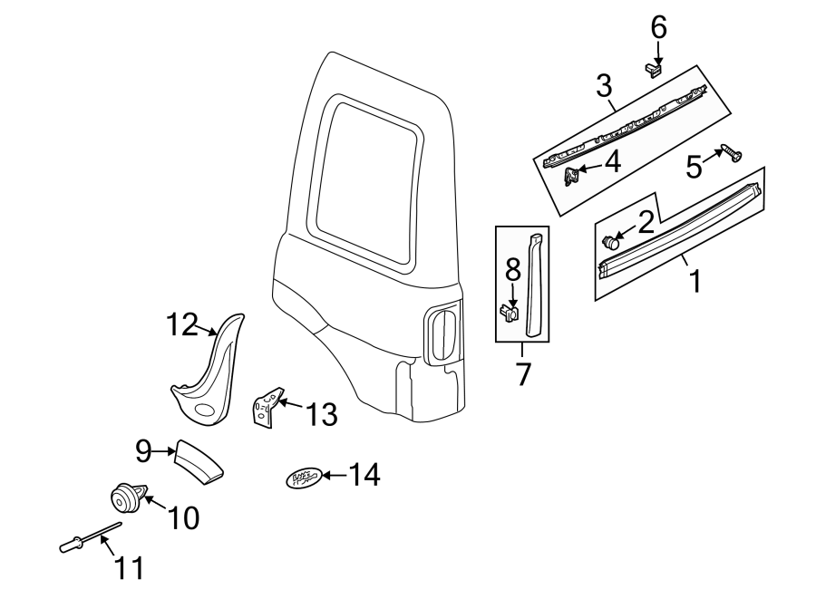 Diagram QUARTER PANEL. EXTERIOR TRIM. for your Land Rover