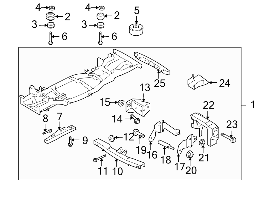 Diagram FRAME & COMPONENTS. for your 2000 Land Rover Range Rover   