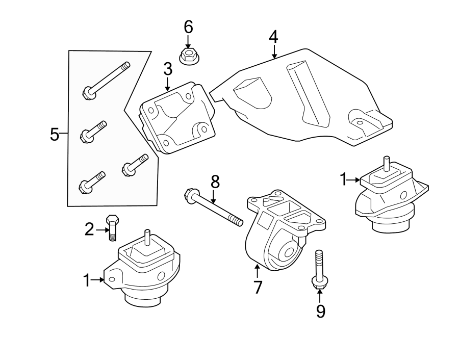 Diagram ENGINE & TRANS MOUNTING. for your 2018 Land Rover Range Rover Sport   