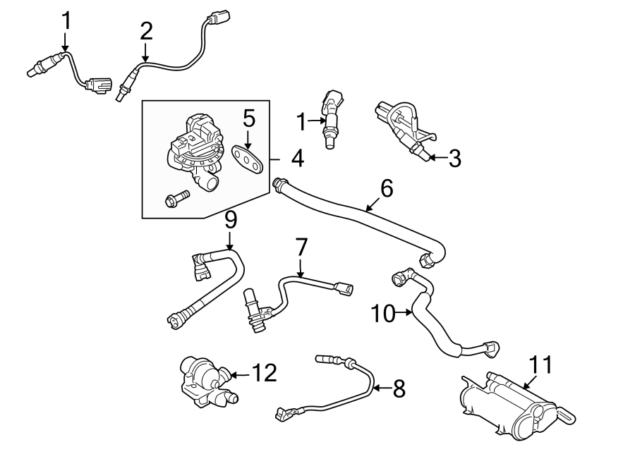 Diagram EMISSION SYSTEM. EMISSION COMPONENTS. for your 2007 Land Rover LR3   