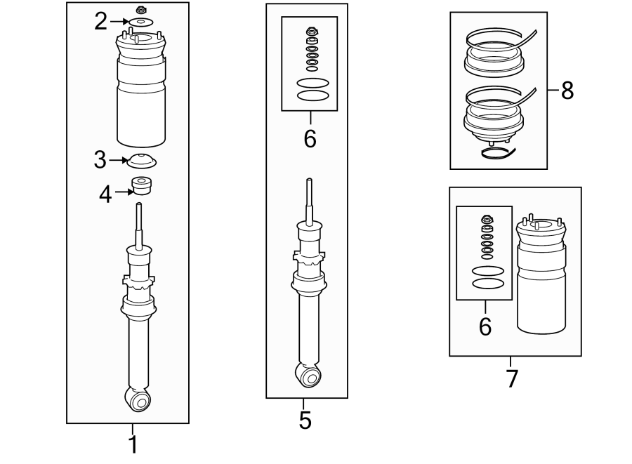 Diagram FRONT SUSPENSION. SHOCKS & COMPONENTS. for your 2007 Land Rover LR3   