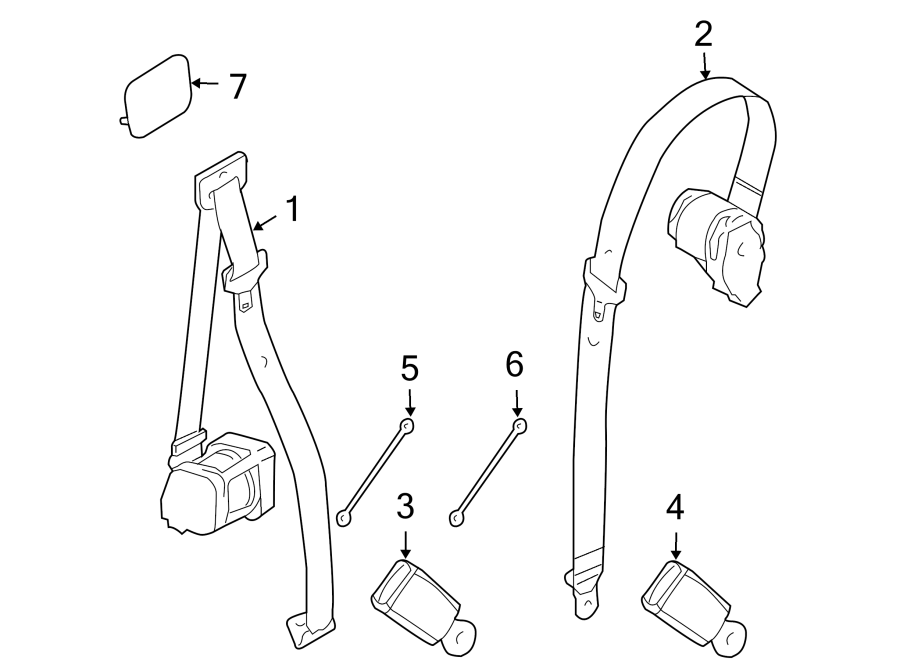 Diagram RESTRAINT SYSTEMS. SECOND ROW SEATS. for your 2011 Land Rover LR4   