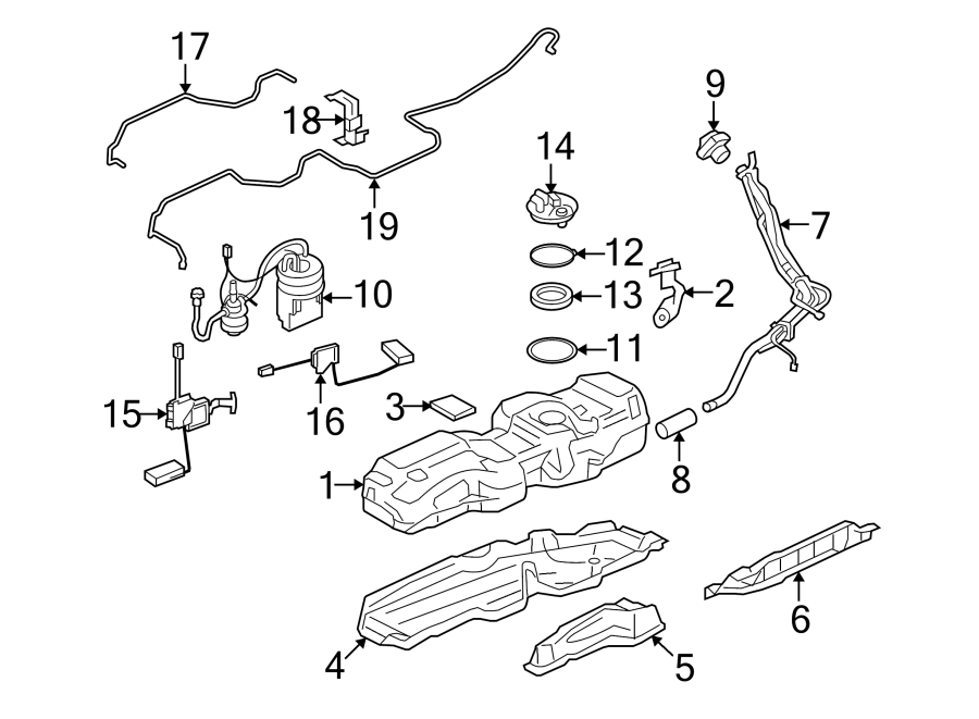 Diagram FUEL SYSTEM COMPONENTS. for your Land Rover LR3  