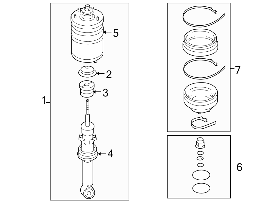 Diagram REAR SUSPENSION. SHOCKS & COMPONENTS. for your 2007 Land Rover LR3   