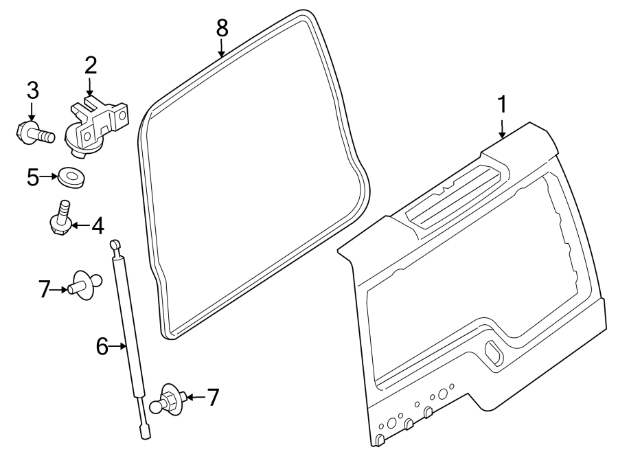 Diagram LIFT GATE. GATE & HARDWARE. for your 2005 Land Rover LR3   