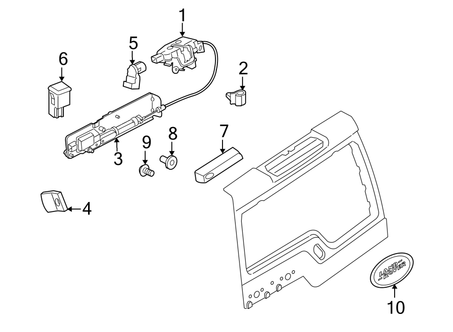 Diagram LIFT GATE. LOCK & HARDWARE. for your Land Rover