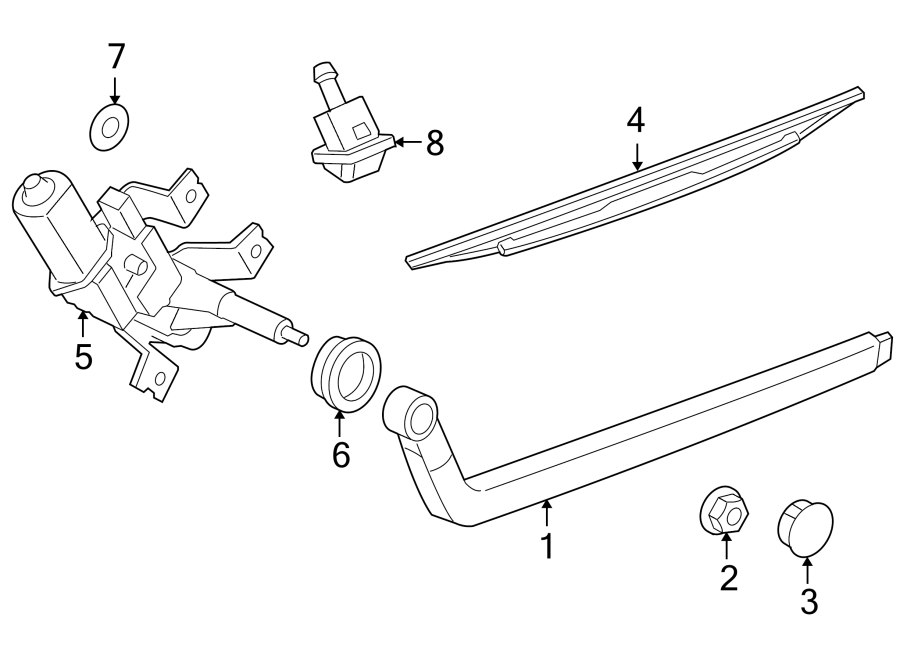 Diagram LIFT GATE. WIPER COMPONENTS. for your 2005 Land Rover LR3   