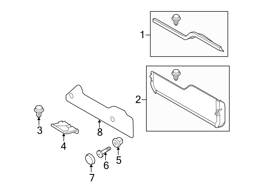 Diagram TAIL GATE. INTERIOR. for your Land Rover