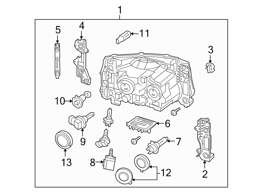 Diagram FRONT LAMPS. HEADLAMP COMPONENTS. for your 2006 Land Rover Range Rover   
