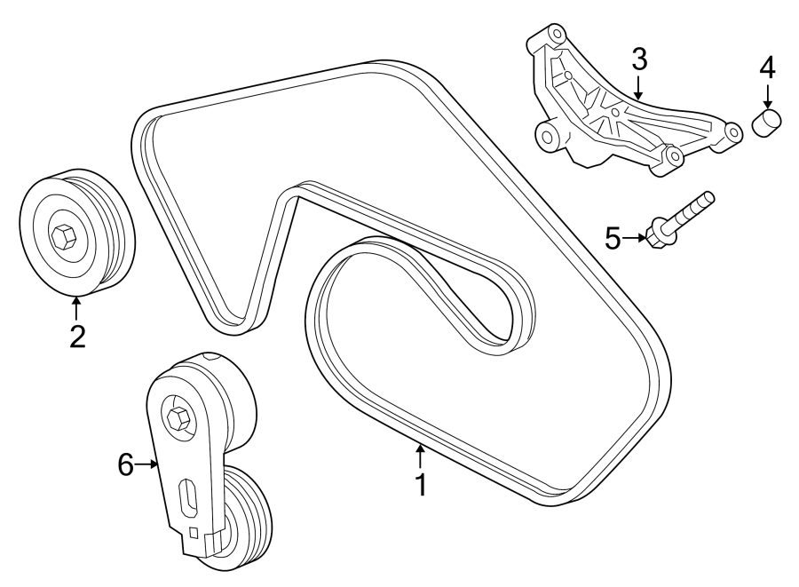 Diagram BELTS & PULLEYS. for your Land Rover