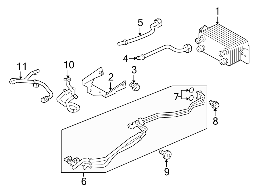 Diagram TRANS OIL COOLER. for your 2011 Land Rover LR2   