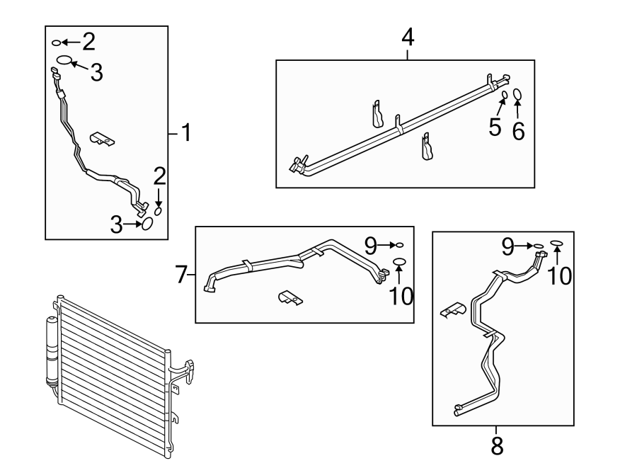 Diagram AIR CONDITIONER & HEATER. REAR AC LINES. for your 2021 Land Rover Range Rover  Autobiography Sport Utility 