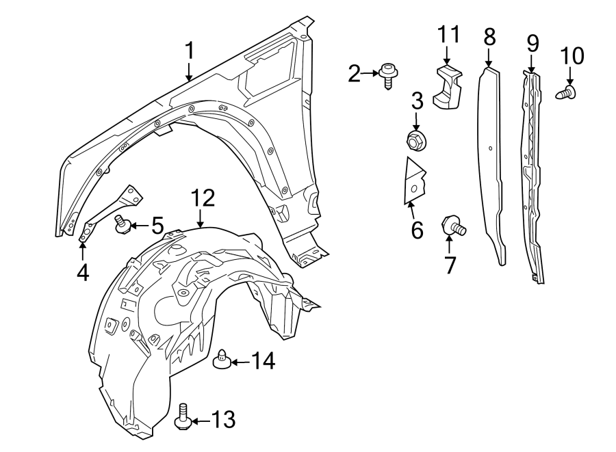 Diagram Fender & components. for your 2015 Land Rover LR4   