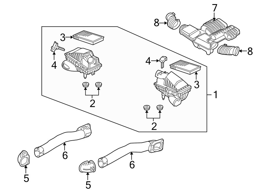 Diagram AIR INTAKE. for your 2018 Land Rover Range Rover Evoque   