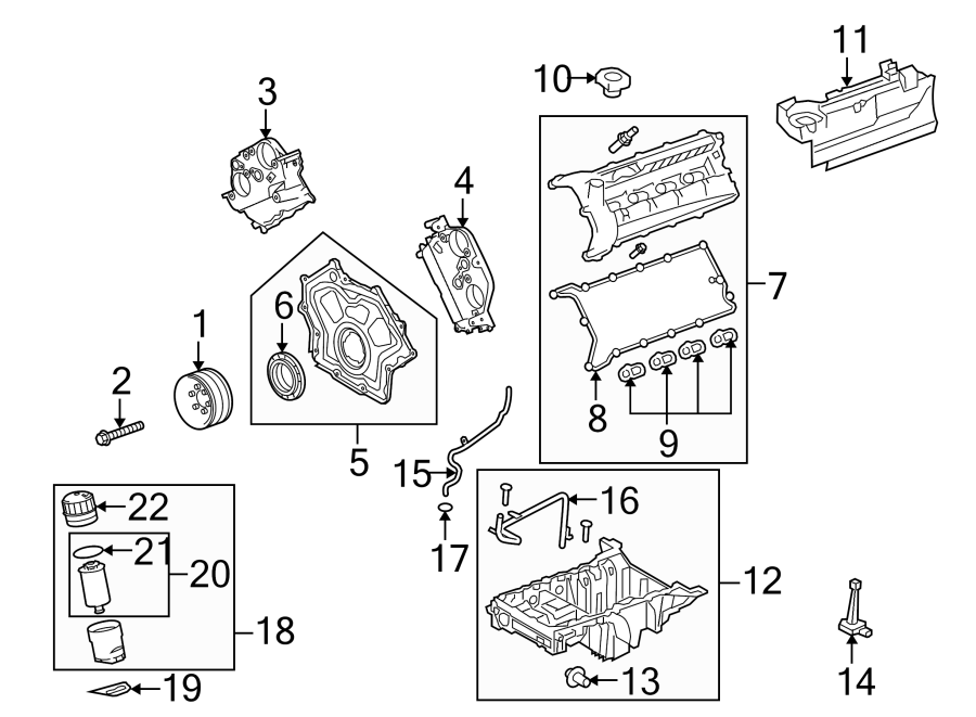 Diagram ENGINE PARTS. for your 2020 Land Rover Range Rover Evoque  R-Dynamic HSE Sport Utility 