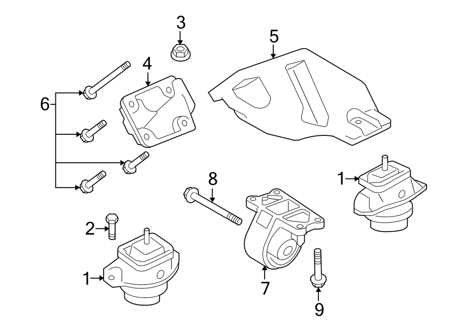 Diagram ENGINE & TRANS MOUNTING. for your 2018 Land Rover Range Rover Sport   