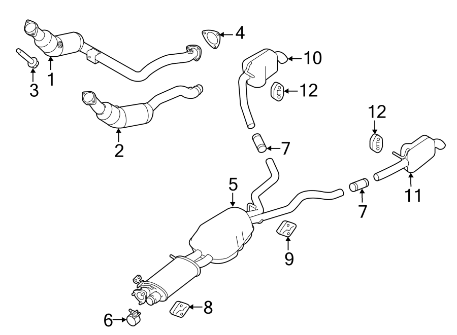 Diagram EXHAUST SYSTEM. EXHAUST COMPONENTS. for your 2014 Land Rover Range Rover Sport  Autobiography Sport Utility 