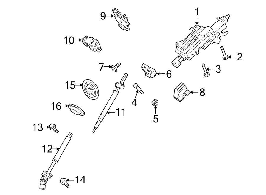 Diagram STEERING COLUMN ASSEMBLY. for your 2014 Land Rover LR4  Base Sport Utility 