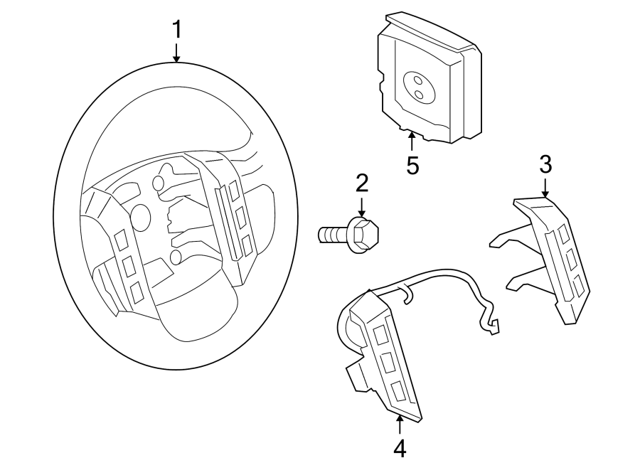 Diagram STEERING WHEEL & TRIM. for your 2010 Land Rover LR2   