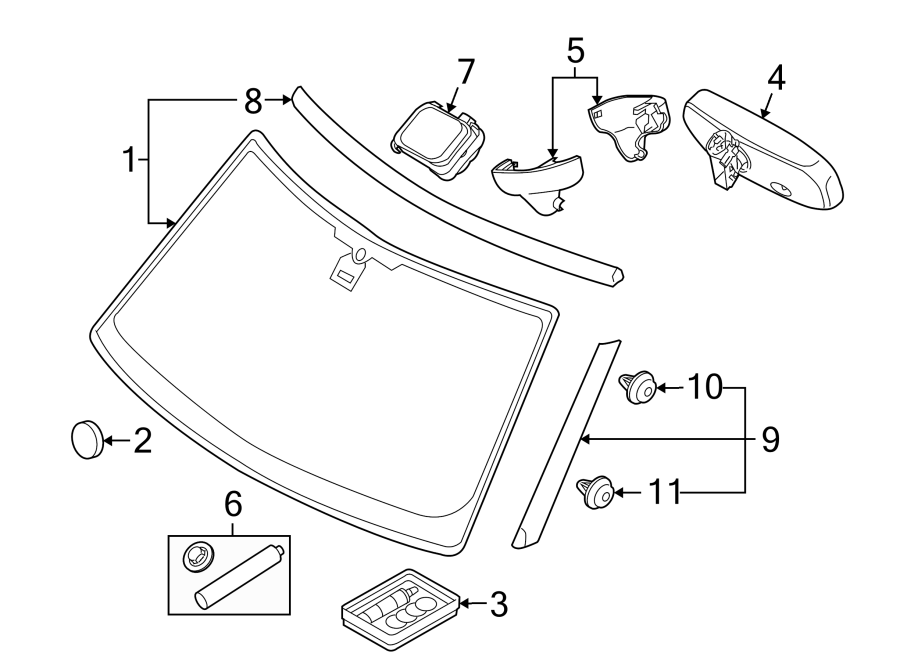 Diagram WINDSHIELD. GLASS. REVEAL MOLDINGS. for your 2013 Land Rover LR4   